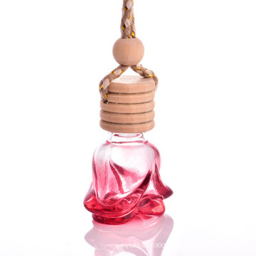 6ml custom design flower shape car perfume diffuser bottle with a wooden cap